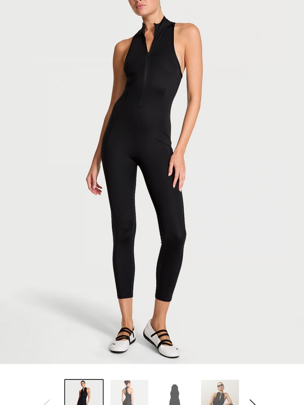 VSX Black Sleeveless Zip-Front Jumpsuit
